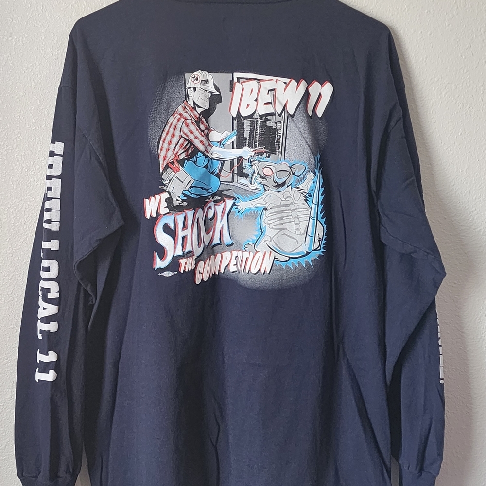LIFEWEAR MADE IN USA IBEW11 GRAPHIC BLUE LONG SLEEVE XL T-SHIRT